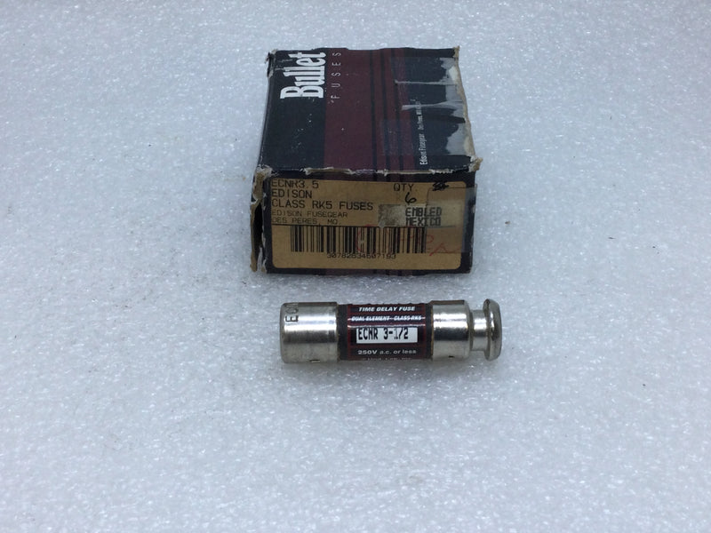 Edison/Bullet ECNR 3 .5 3-1/2 Amp 250V or Less Dual Element Time Delay Class RK5