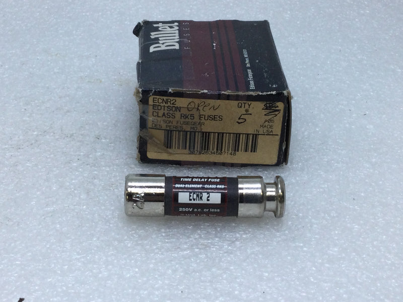 Edison/Bullet ECNR 2 2Amp 250V or Less Dual Element Time Delay Class RK5