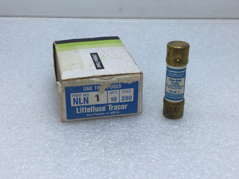 LittleFuse Tracor NLN 1 1Amp 250V or Less One Time Fuse Class K5