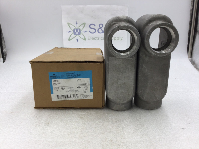 Crouse-Hinds LB59 1 1/2" Conduit Outlet Body Box Mark 9 (Box of 2)