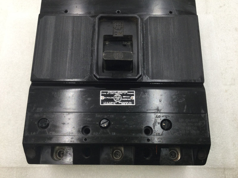 ITE ET225 100 Amp 3 Pole 600V Molded Case Circuit Breaker