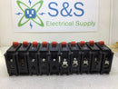 Lot of 10 - Bryant BR120 Single Pole 20A 120/240VAC Type BR Circuit Breaker