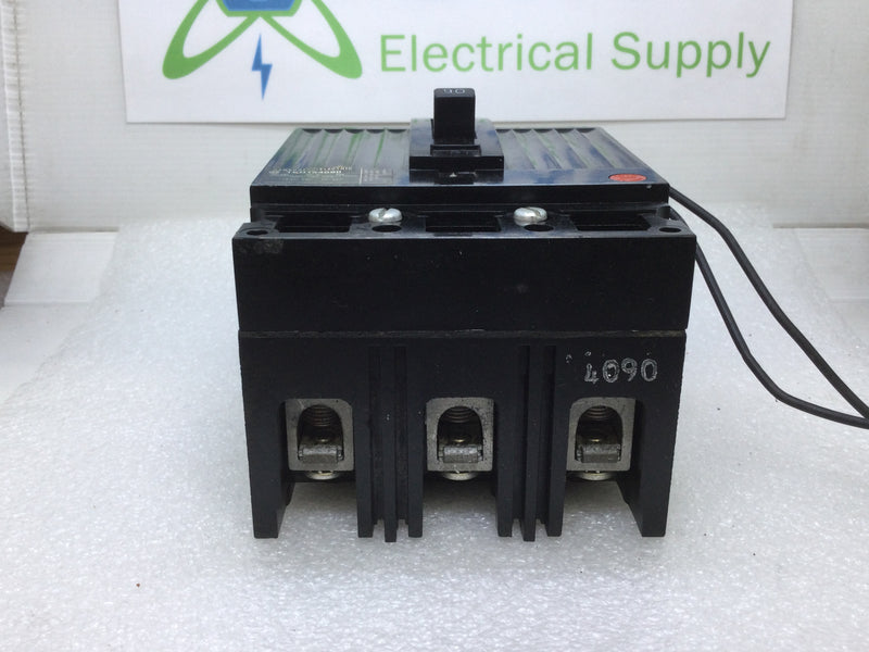 GE General Electric TED134090 3 Pole 90 Amp 480V w/Shunt Circuit Breaker