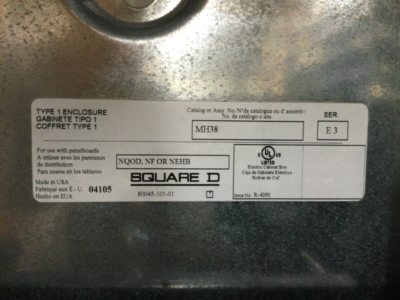 Square D 12193781140040001 Series E2 225 Amp 3 Phase 4 Wire 208Y/120V NQOD Panelboard