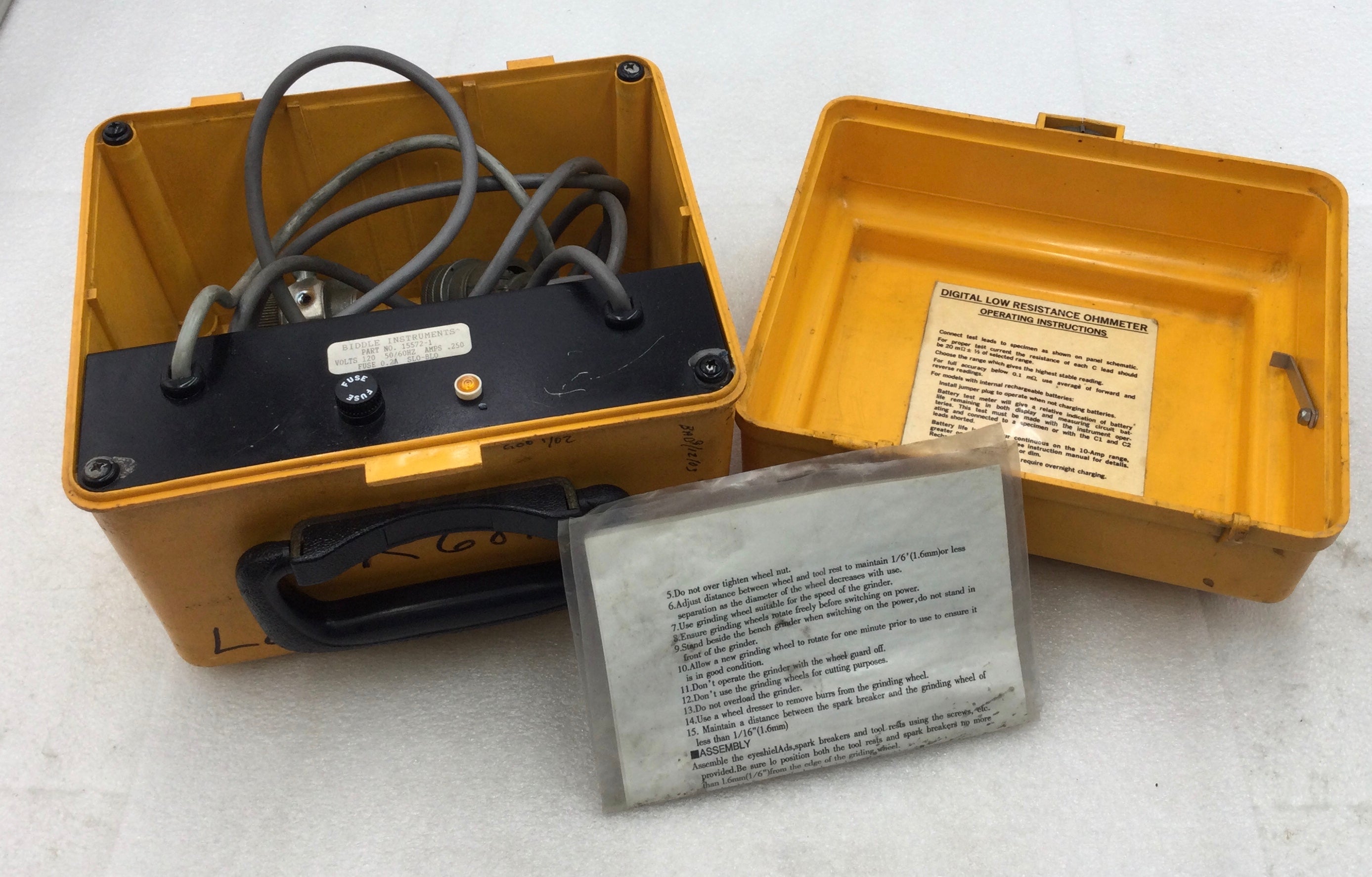 Biddle 15572-1 0.250 Amp 50/60Hz 120V Digital Low Resistance Ohmeter