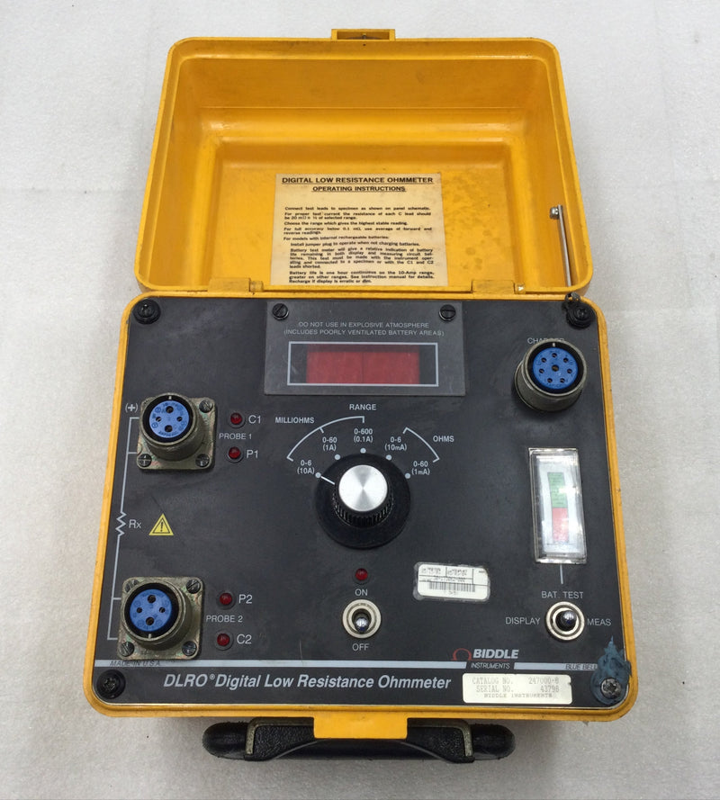 Biddle 247000-8 10 Amp DLRO Digital Low Resistance Ohmeter