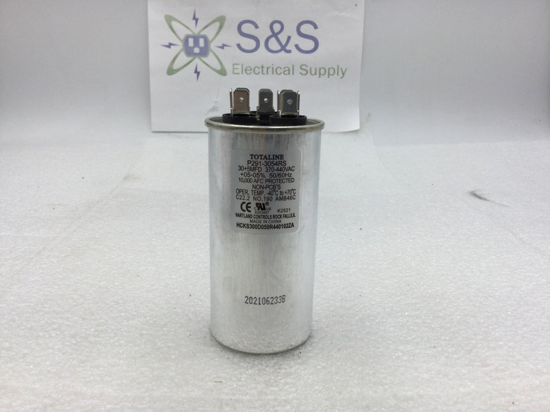 Totaline P291-3054RS 30.0+5.0MFD +/-5% 370/440VAC 50/60Hz Round Capacitor