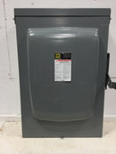 Square D D325NR 400 Amp 240 VAC Fusible 3 Phase Outdoor Safety Switch Nema 3R Rated