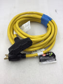 Ningbo Xuanhua XN515R-E3 N5-15R 22' Generator Power Cable 3 Plug 125 VAC L5-30P