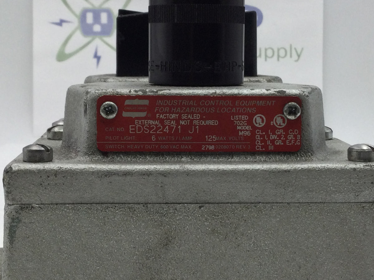 Crouse-Hinds EDS22471-J1 600V EDS Series Combination Pushbutton and Pi