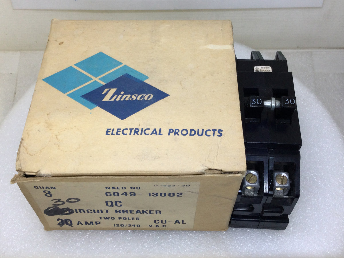 孔雀30 Zinsco/Sylvania/Challenger Q230 30 Amp 2 Pole 120/240V Type Q/QC Break