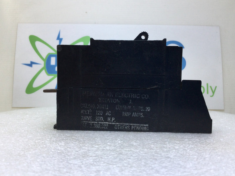 Heinemann XO411-20 20 Amp 1 Pole 120/240V Circuit Breaker