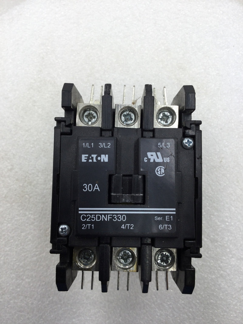 Eaton C25DNF330 Definite Purpose Contactor 30 Amp 3 Pole 115-575V w/120 VAC Coil