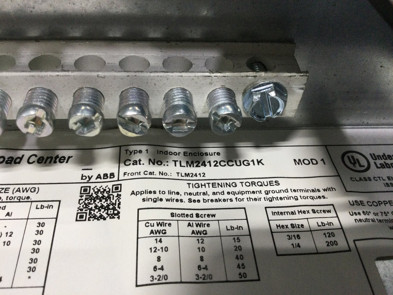GE TLM2412CCUG1K 125 Amp 24 Space 120/240V Indoor Main Lug Load Center