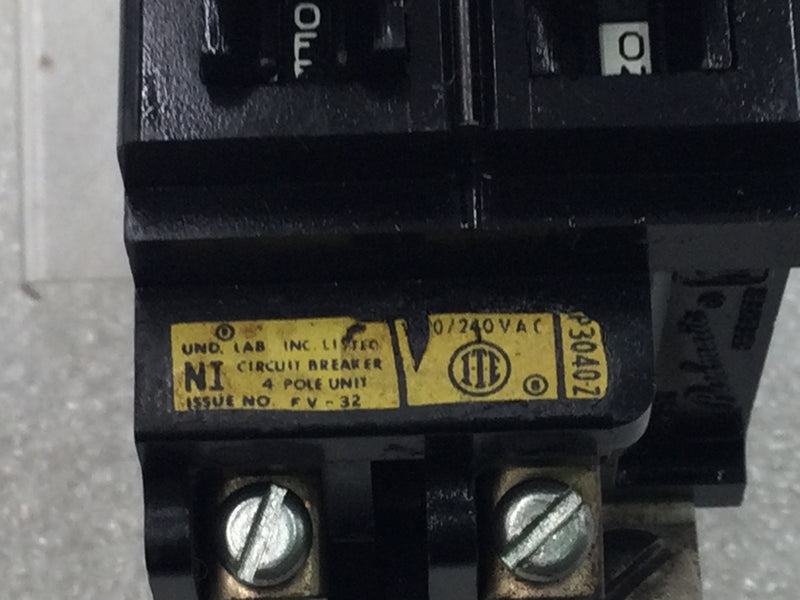 ITE/Pushmatic P3040-2 30/40 Amp 4 Pole 120/240V Twin Duplex Circuit Breaker