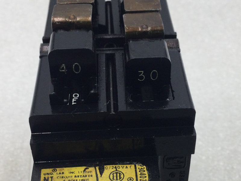 ITE/Pushmatic P3040-2 30/40 Amp 4 Pole 120/240V Twin Duplex Circuit Breaker