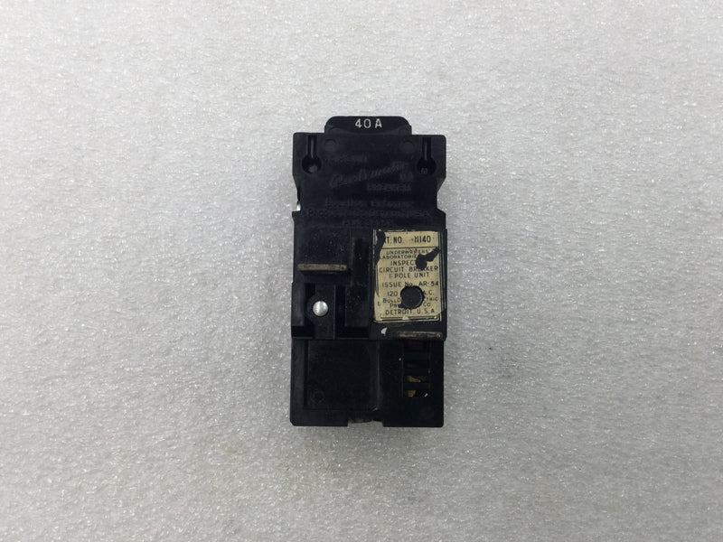 Pushmatic/Bulldog 31140/P140/11140 40 Amp Single Pole 120/240V Circuit Breaker