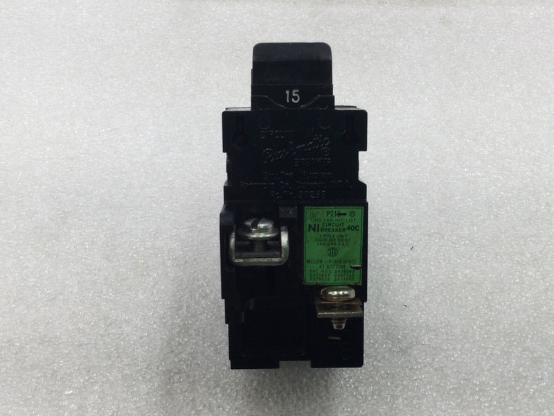 ITE/Pushmatic/Bulldog P215/31215 15 Amp 2 Pole 120/240V Circuit Breaker