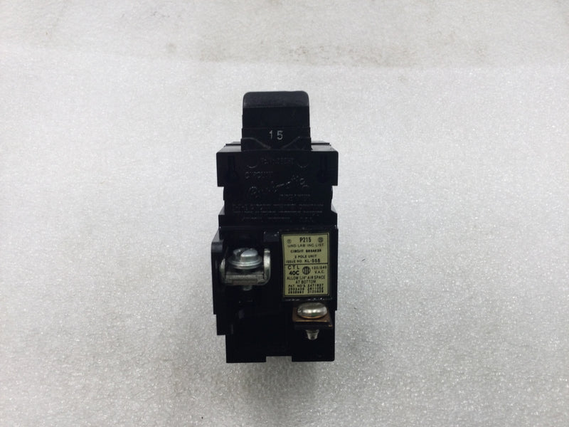 ITE/Pushmatic/Bulldog P215/31215 15 Amp 2 Pole 120/240V Circuit Breaker