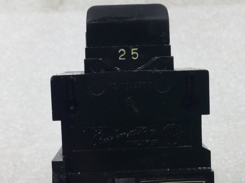 Pushmatic/Bulldog P225/31225 25 Amp 2 pole 240V Circuit Breaker - Cosmetic Flaw