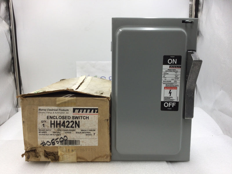 Murray HH422N Type 1 60 Amp 240v 3 Pole Fusible Disconnect Switch