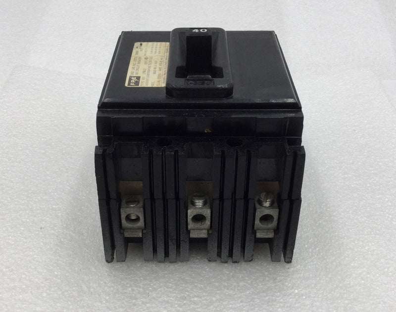 FPE/Federal Pacific NEF431040 40 Amp 3 Pole 480V Circuit Breaker