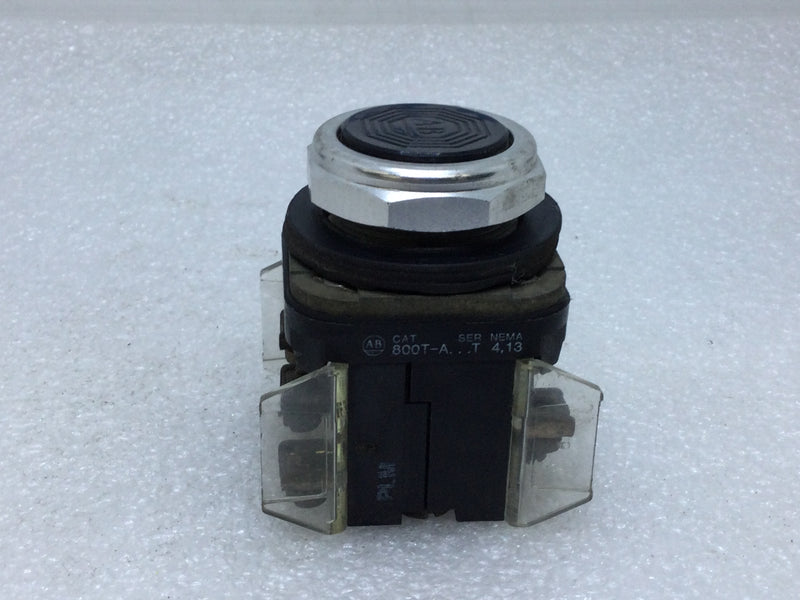 Allen-Bradley 800T-A Black Flush Push Button 600V NEMA 4,13 Series T