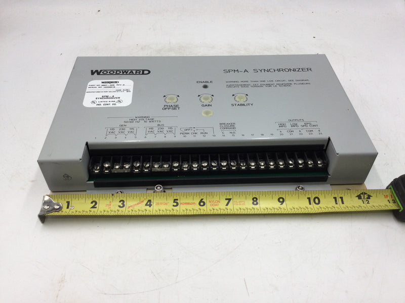 Woodward 9907-028 Rev.D SPM-A Synchronizer Serial No. 12238381 High V50/60Hz 10W
