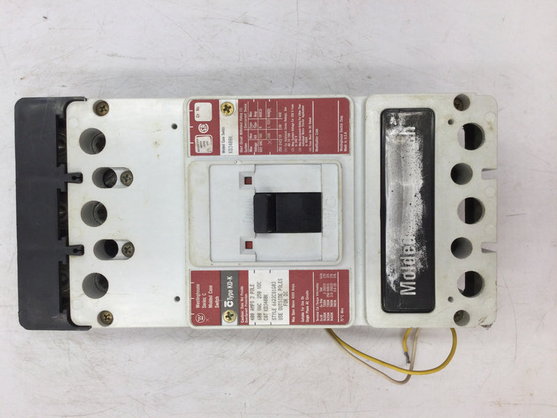 Westinghouse KD3400K 400 Amp 3 Pole 600v 250VDC Molded Case Switch