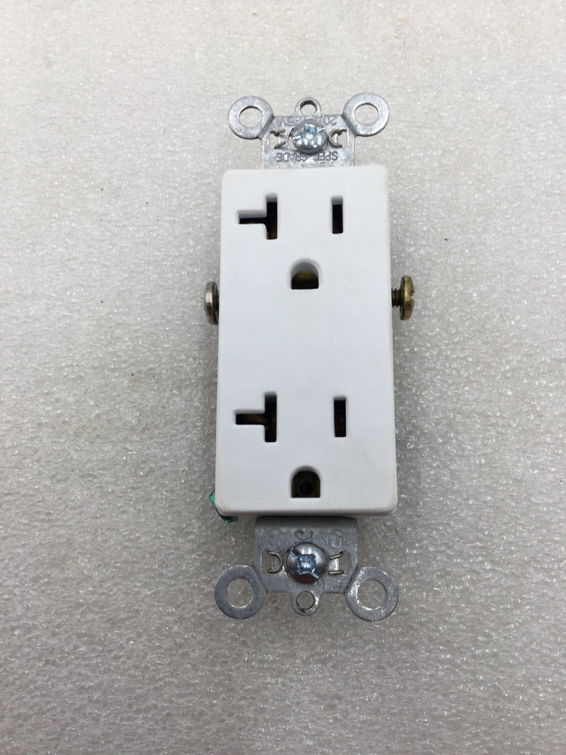 Legrand 26342-W 20 Amp 125 VAC Specification Grade Duplex Receptacle White