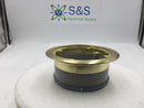 Hubbell RF406BR Trade Select Brass Floor Box Trim w/ Brown Duplex Receptacle