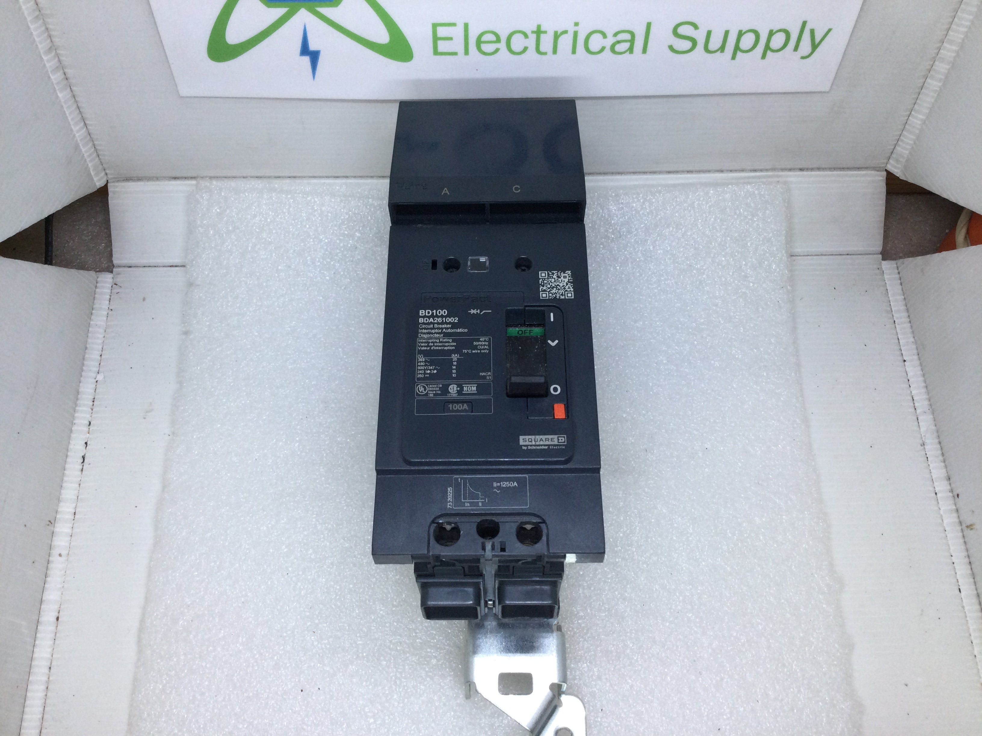 Square D BD100 BDA261002 2 Pole 100 Amp 600v PowerPact I-Line Circuit