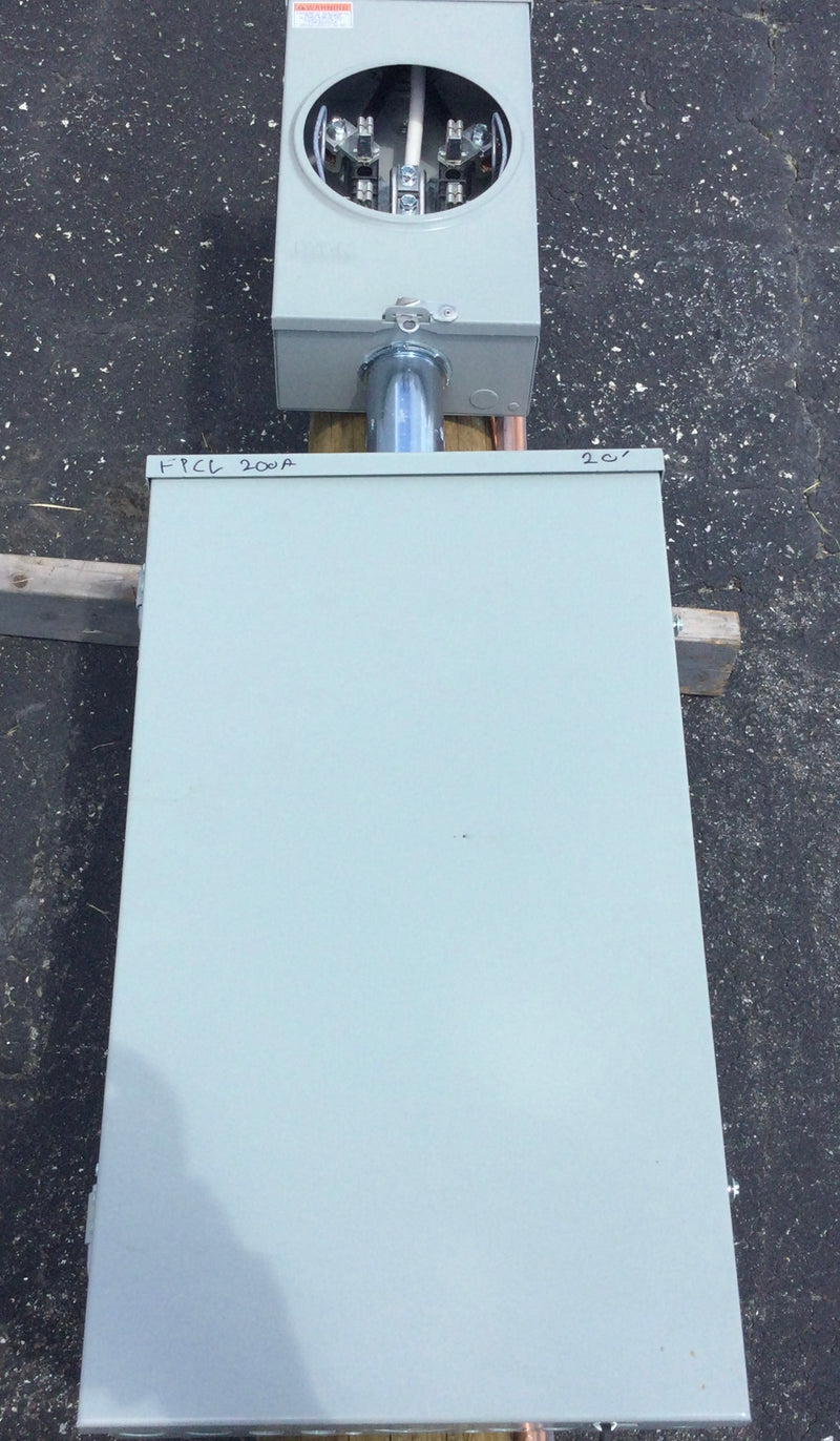 Eaton BR/FPCL200A-20' 200 Amp 1 Phase 120/240V 20' Load center/Meter Power Pole