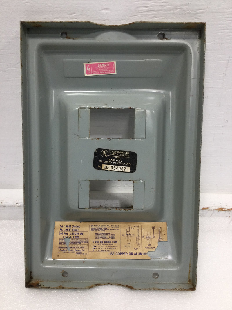 FPE 104-8S/F 100 Amp 4-8 Space 120/240V Load Center Cover Only 12 5/8" x 8 3/4"
