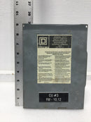 Square D DU222RB 60 Amp 240V Disconnect Cover Only 9" x 6 5/8"