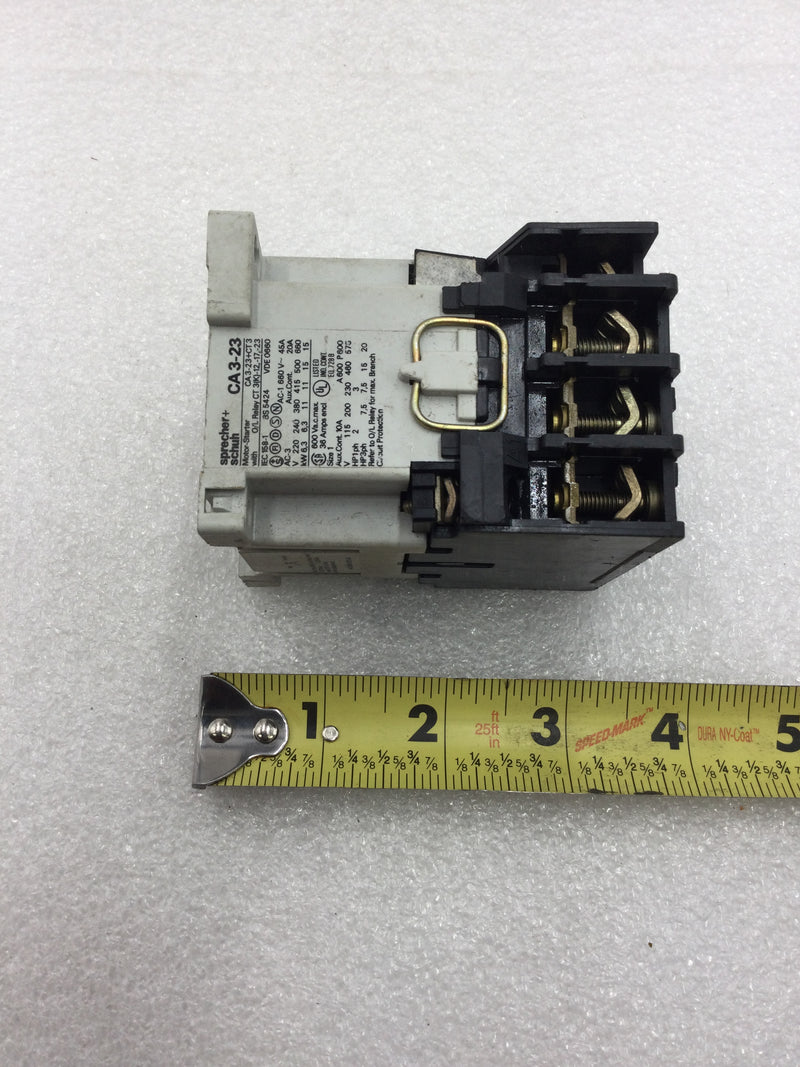 Sprecher & Schuh CA3-23 Nema Size 1 45 Amp 3 Phase 220-600 VAC Contactor/Motor Starter with 120 VAC Coil and Overload Relay