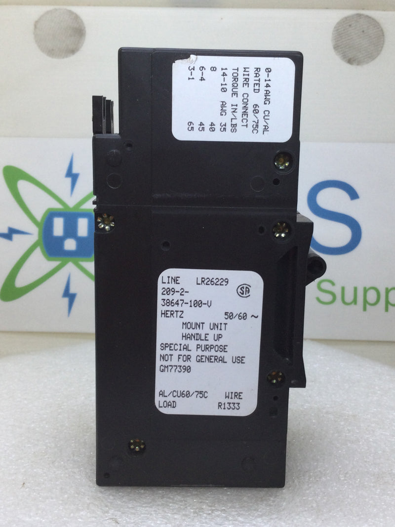 Airpax 209-2-38647-100-V 100 Amp 2 Pole 240V Circuit Breaker