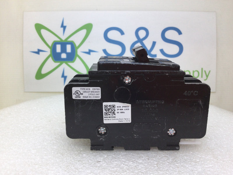 Hartland-Controls HCB-2P60GG 60 Amp 2 Pole 120/240V Breaker - Cosmetic Flaw