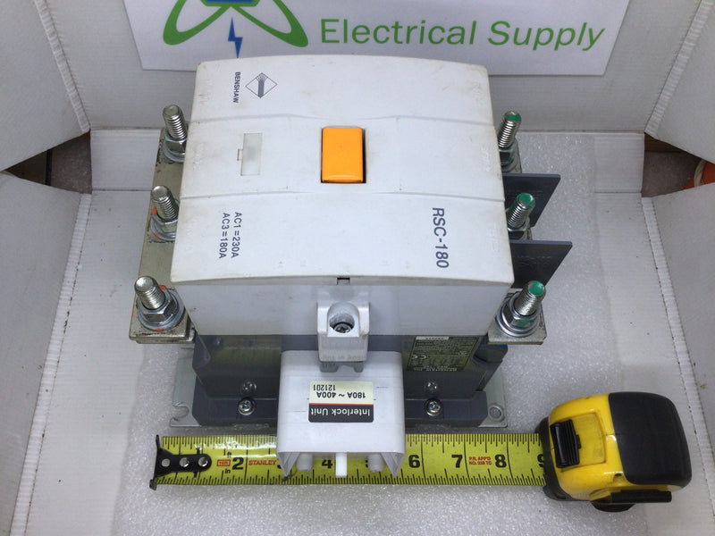Contactor Rsc 100 Benshaw RSC-180 3 Pole Contactor 125 HP 460 volt Coil 100-240 VAC 100-