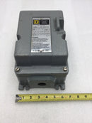 Square D 2510 MCR-1 Explosion Proof Starter Enclosure with 2510 MCO-1 Starter 115-230 VAC 2-3 HP (Missing Exterior On/Off Handle)