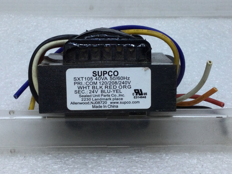 Supco SXT105 Transformer Primary 120/208/240V Secondary 24V 50/60Hz 40VA