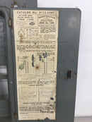 FPE Federal Pacific X112-24NI 125 Amp 120/240V 1 Phase 3 Wire 24 Space Stab-Lok Load Center Panel Cover 16" x 11 1/2"