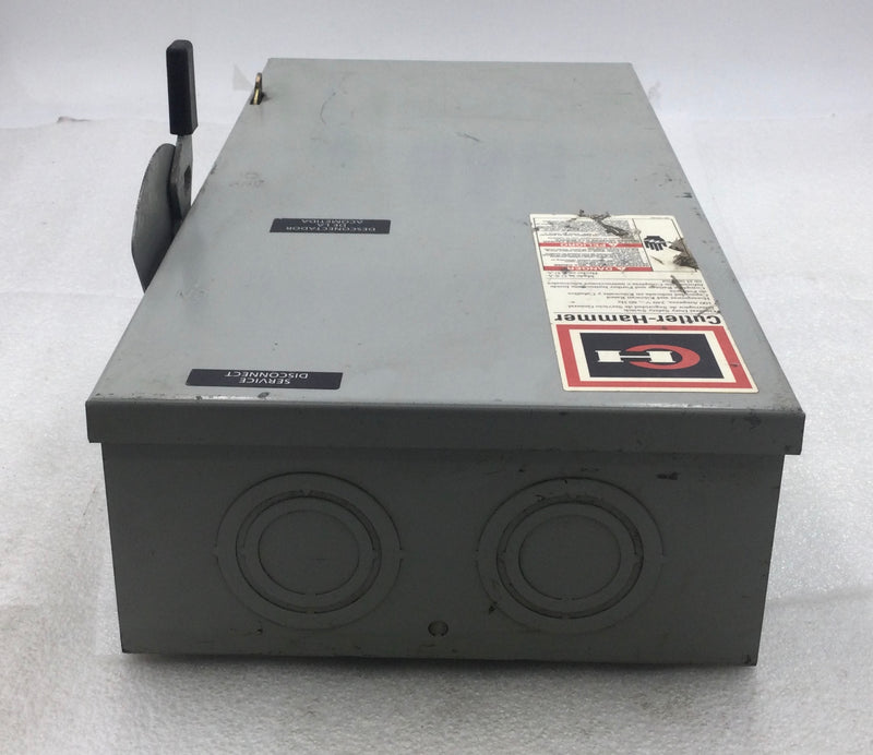 Cutler-Hammer DG223NGB 100 Amp 2 Pole 120/240V Fused General Duty Safety Switch