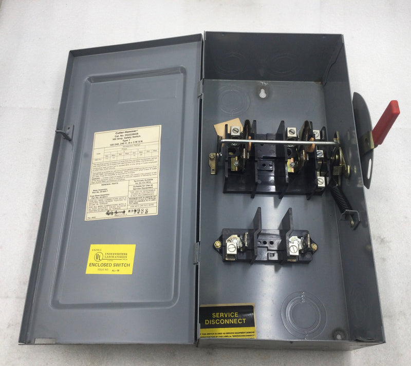 Cutler-Hammer DG223NGB 100 Amp 2 Pole 120/240V Fused General Duty Safety Switch