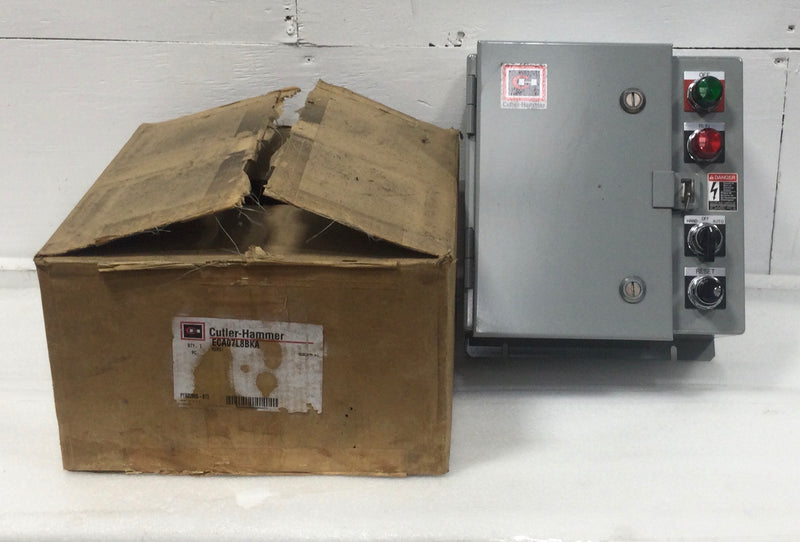 Cutler-Hammer ECA07L8BKA 1HP 3 Pole 120/240V Enclosed Contactor/Starter