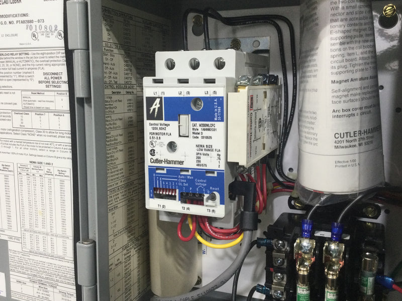 Cutler-Hammer ECA07L8BKA 1HP 3 Pole 120/240V Enclosed Contactor/Starter