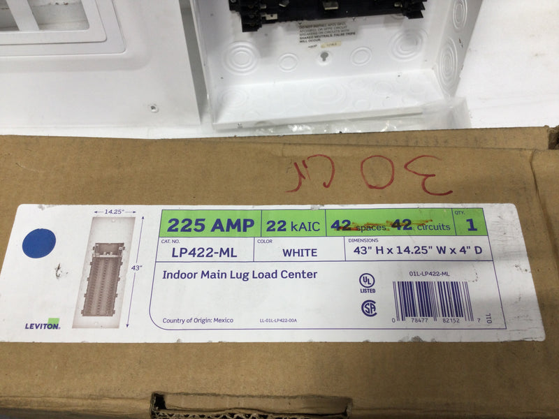 Leviton LP422-ML 225 Amp 30 Space 120/240V Enclosure w/Window 37 1/8" x 14 1/4"