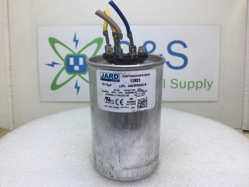 Jard 12823 70+5uf +/-6% 440/370VAC 50/60hz Capacitor
