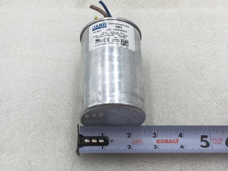 Jard 12823 70+5uf +/-6% 440/370VAC 50/60hz Capacitor