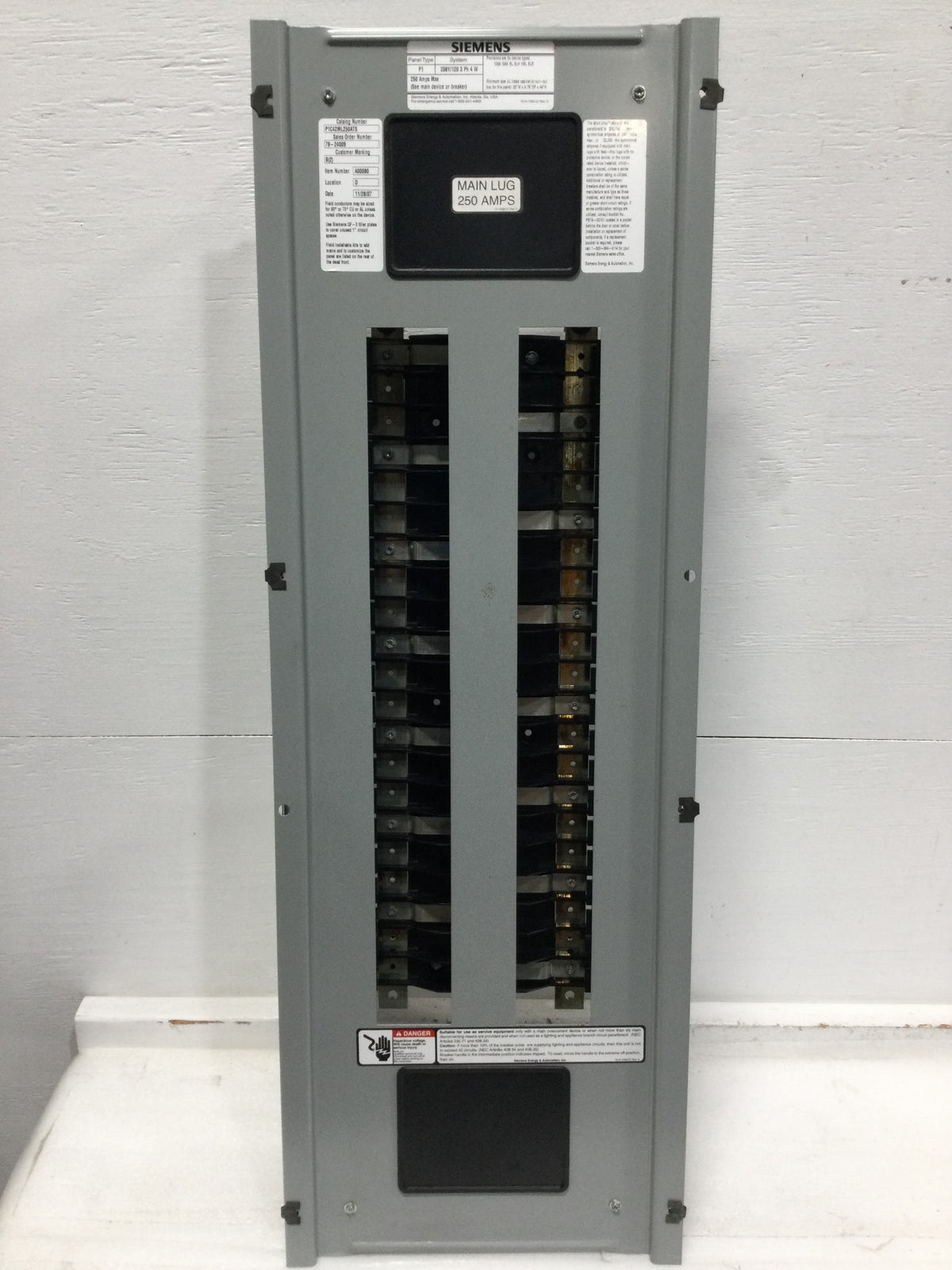 Siemens P1C42ML250ATS 250A 42 Space 120/240V Guts & Dead Front 36 3/4